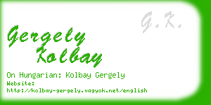 gergely kolbay business card